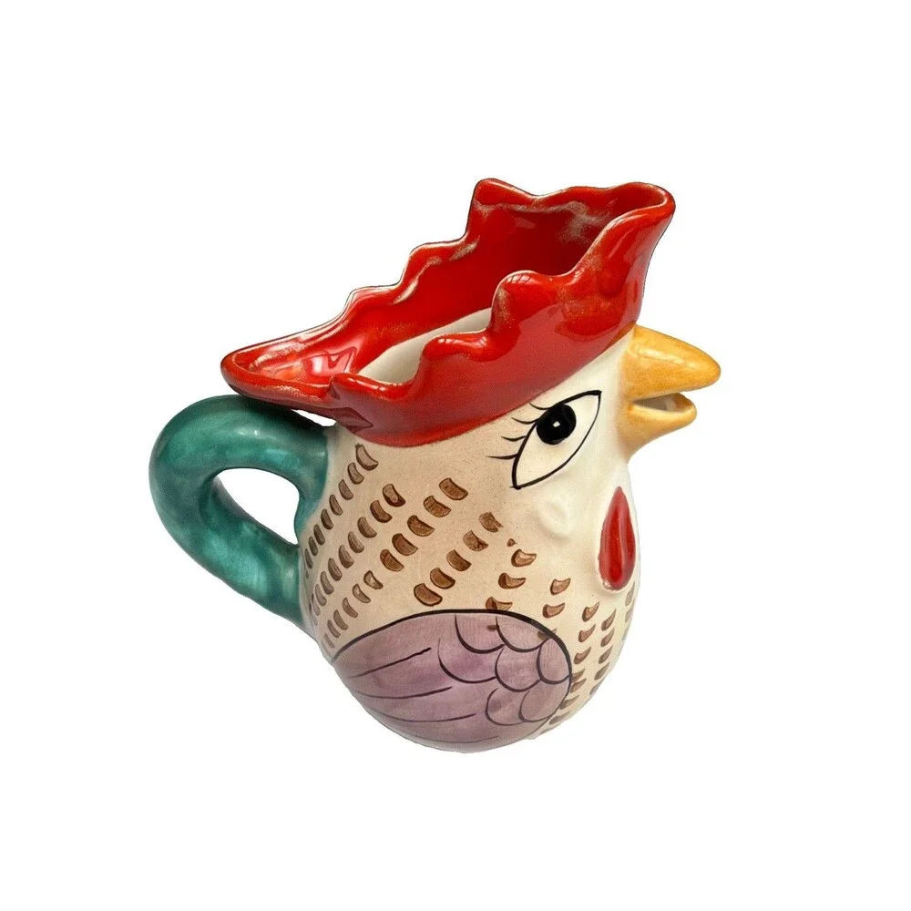 Vtg The Haldon Group Ceramic Rooster Mini Pitcher Creamer 1988 Japan 6.5” Tall